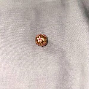Pandora openwork flower rose gold charm